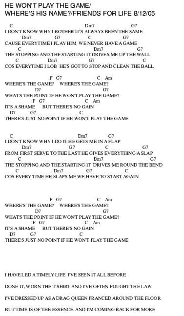 He won't play the game